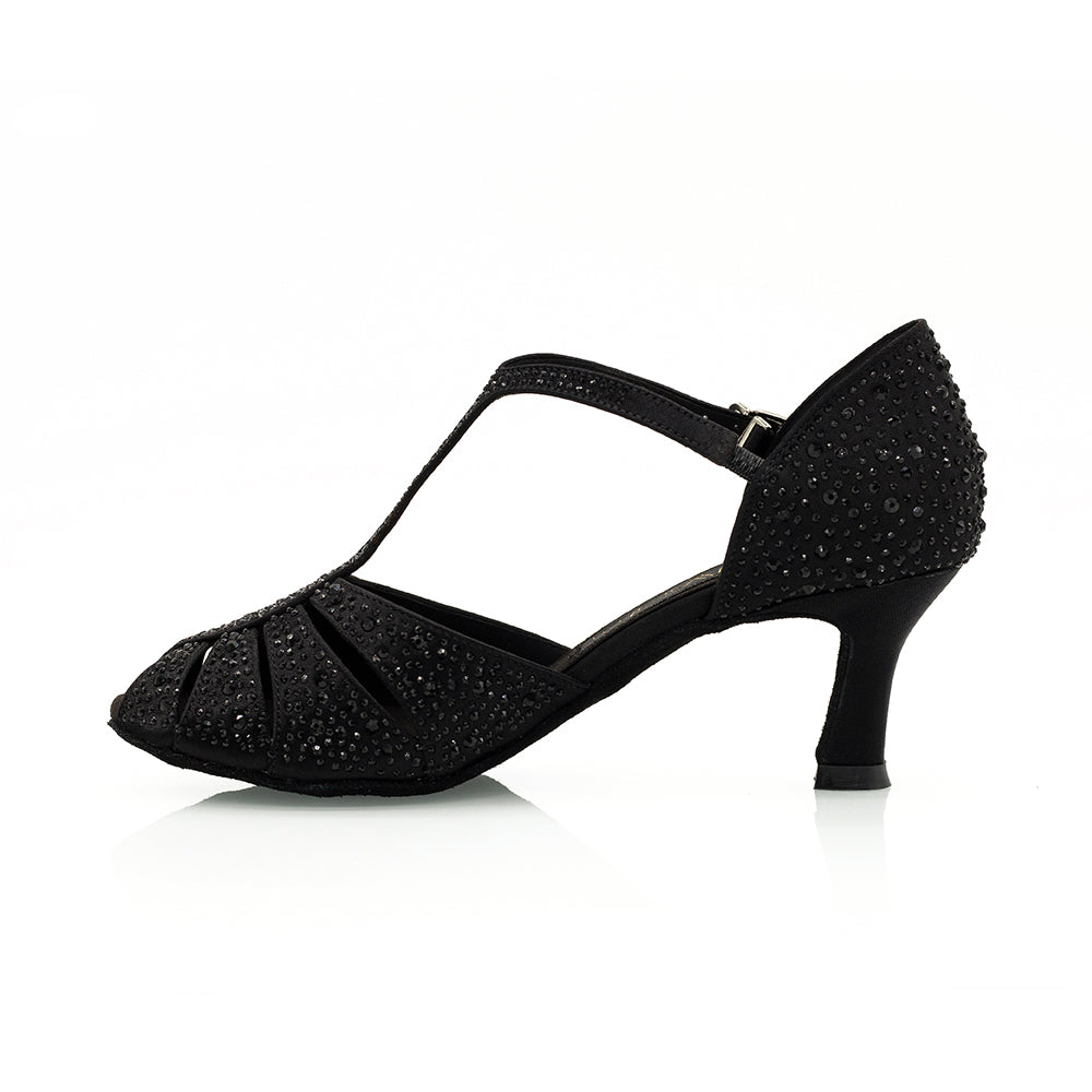 Leisha Black Ladies 2.5" Latin & Ballroom Dance Shoes - Vivaz Dance